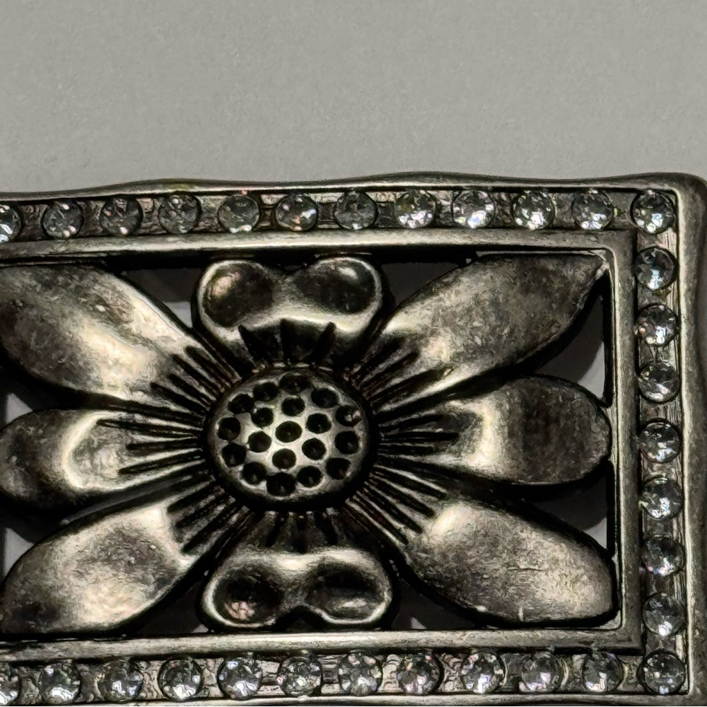 Western Floral Rectangular Statement Belt Buckle - image 2